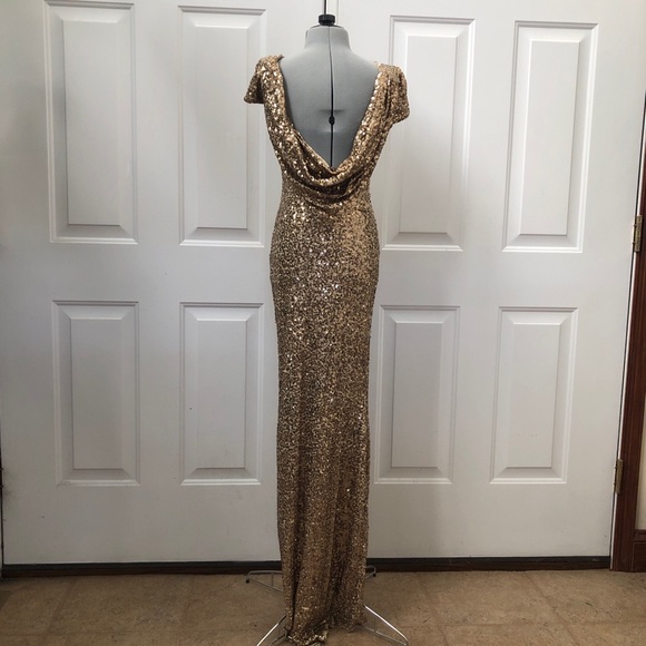 Badgley Mischka Gold Sequin Award Winner Gown | Size 0 - Picture 3 of 9